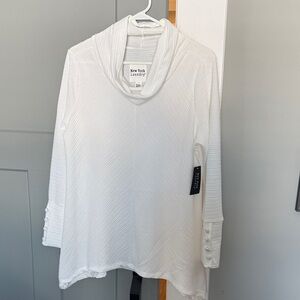 New York Laundry Ivory Cowl Neck Tunic